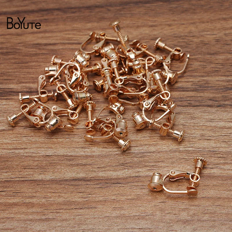 BoYuTe (50 Pieces/Lot) 17*17MM U Shape Metal Brass No Pierced Ear Clip Welding Earring Back Diy Handmade Earrings Accessories | Украшения и