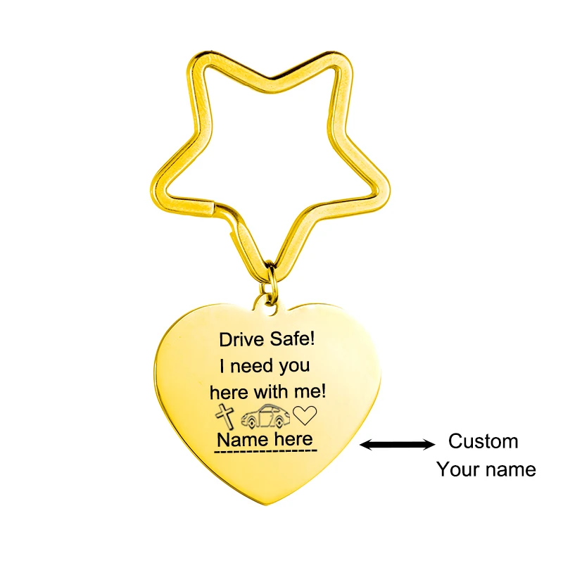 Индивидуальные индивидуальный ключ цепь с гравировкой имени безопасность