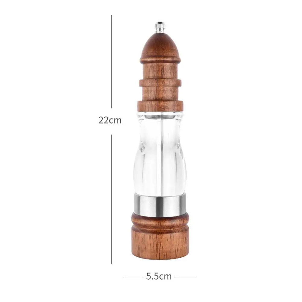 

Pepper Grinder Pepper Spice Mill Natural Oak Wood Acrylic Salt And Pepper Grinder Shaker Set