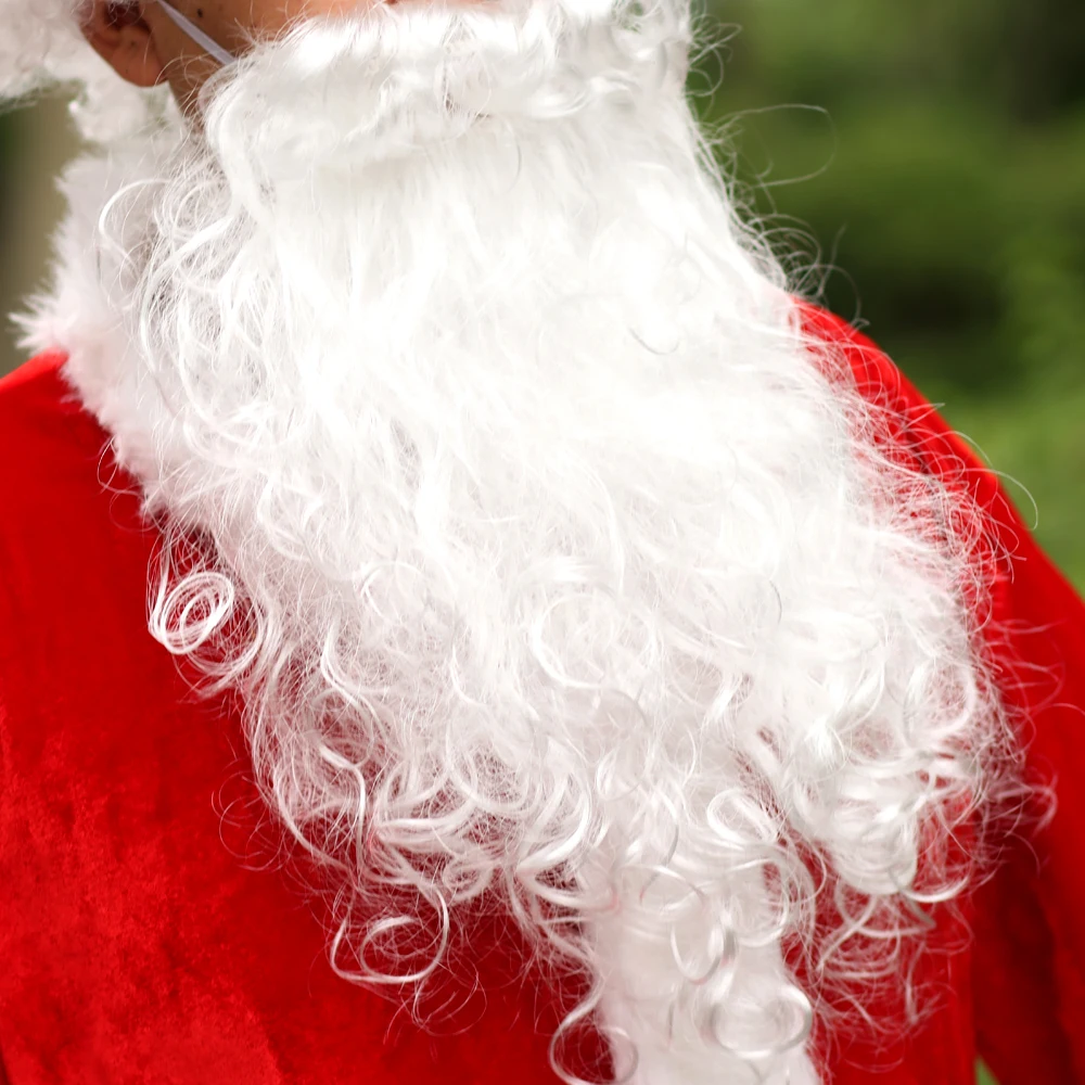 Рождественский костюм Санта Клауса с длинными волосами 5 шт./лот Косплей Клаус