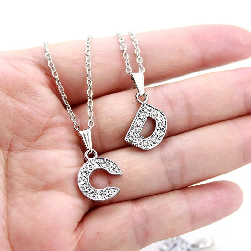 

10pcs/lot Wholesale Crystal Hang Letters Necklace Pendant For Women LSNE27