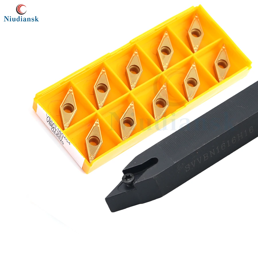 

10pcs VBGT1604 VBMT1604 Carbide Inserts SVVBN1616H16 SVVBN2020K16 SVVBN2525M16 External Turning Tool Holder CNC Lathe Tools Suit