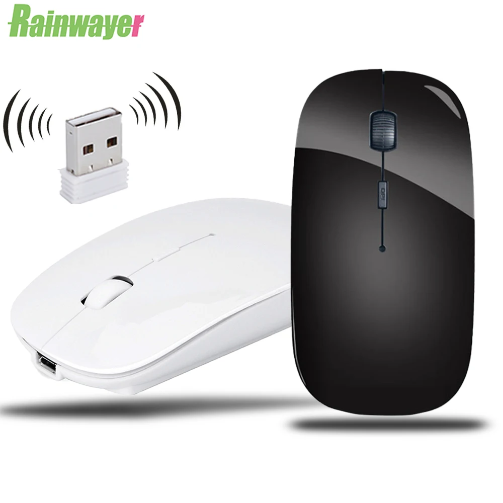 Мышь компьютерная беспроводная оптическая ультратонкая с USB приемником 2 4