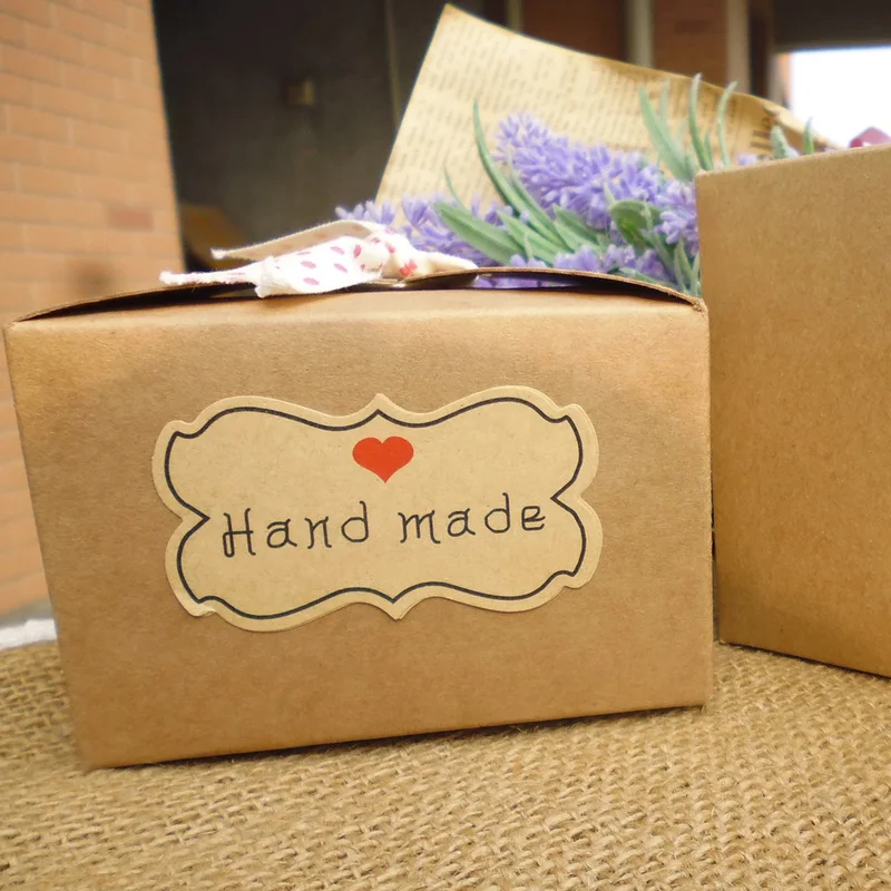 80 шт. большой размер ручная печать стикеры из крафтовой бумаги наклейки в виде