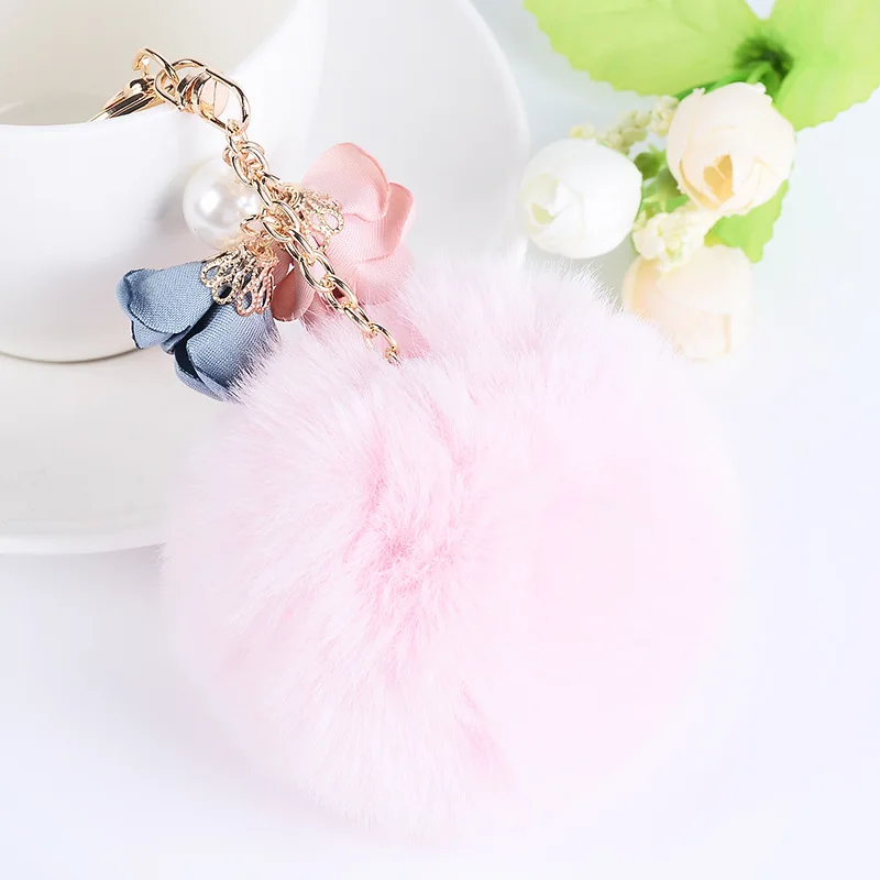 RE Pompom Ball жемчужный брелок "Цветок" металлическая круглая Золотая короткая
