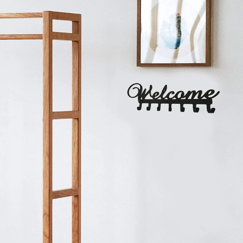 

Key Holder-Decorative Iron Key Organizer Rack with 7 Hooks for Front Door Kitchen Store House Vehicle Keys Vintage Decor