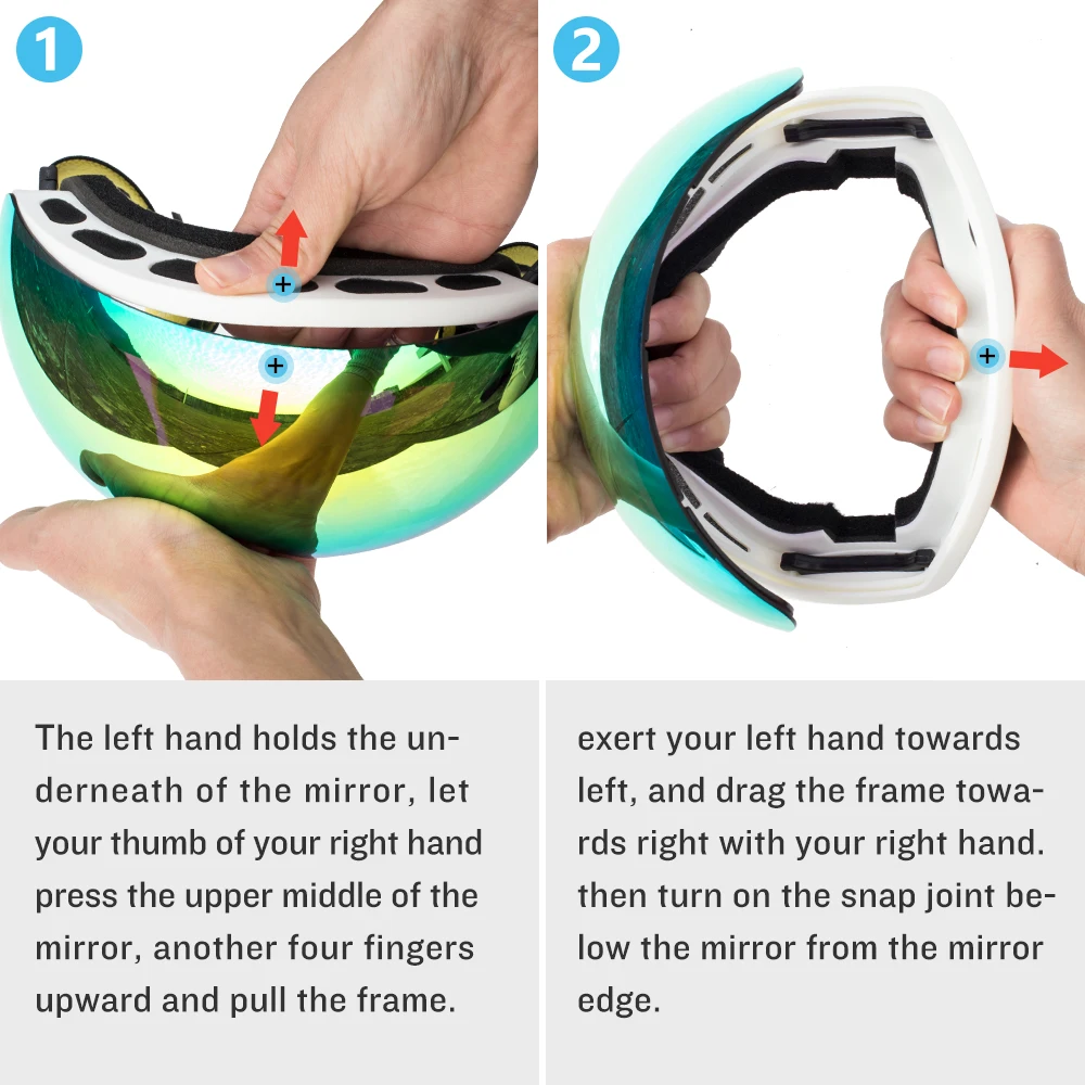 Лыжные очки безрамные UV400 защита Лыжная маска для мужчин женщин Анти туман