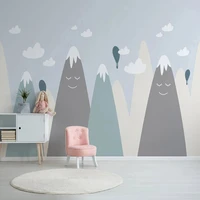 custom any size mural wallpaper nordic modern minimalist 3d cartoon landscape childrens room papel de parede infantil wallpaper