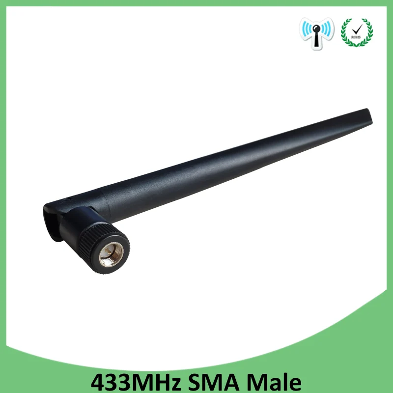 GRANDWISDOM 2pcs 433mhz antenna 5dbi sma male lora antene pbx iot module lorawan signal receiver antena high gain | Мобильные