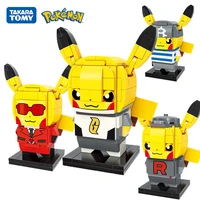pokemon cartoon anime pok%c3%a9mon cosplay pikachu building blocks bricks sets rockets team classic movie model kid toys for children