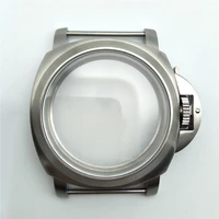durable stainless steel silver case replacement brushed 44mm watch case with pam for eta 64976498 st3600st3620 watch repair