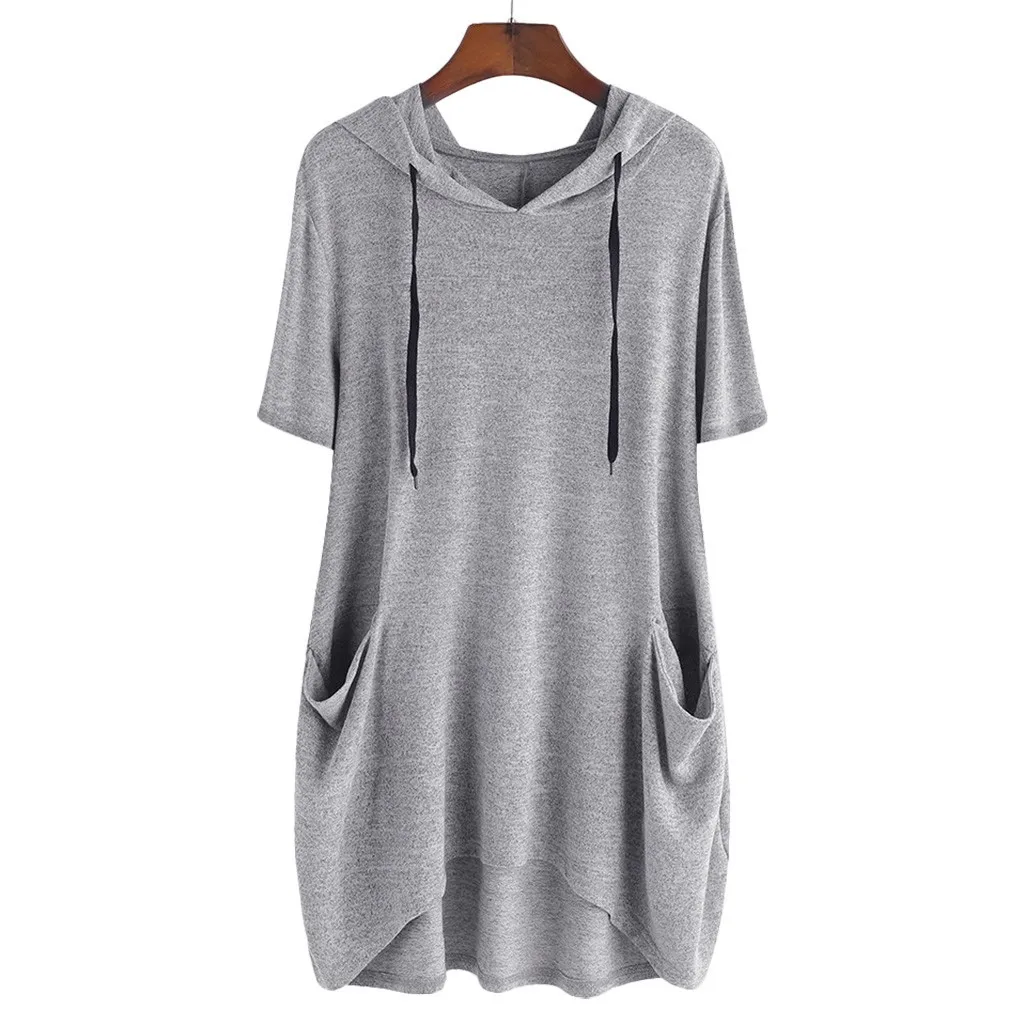 Женская толстовка с капюшоном Однотонная рубашка размера плюс женская модная