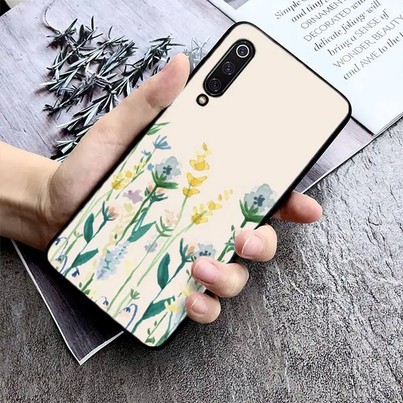 

Watercolor plants with flowers Phone Case Phone Case For Xiaomi mi9 mi8 F1 9SE 10lite note10lite Mi8lite Back Coque xiaomimi5x