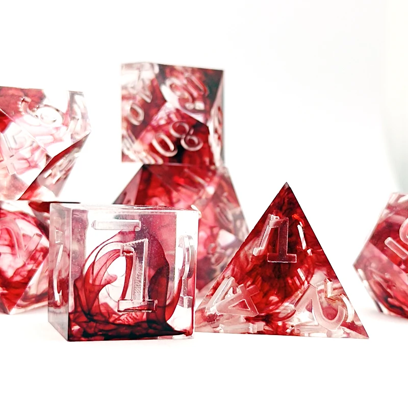 Новые полигедрические Кристальные Прозрачные Кубики из смолы с эффектом крови и