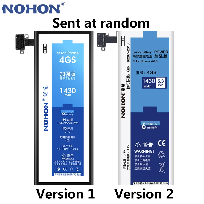 Оригинальный nohon аккумулятор для iPhone 4S 5S 6 S 7 акумуляторная батарея iPhone5S iPhone6S