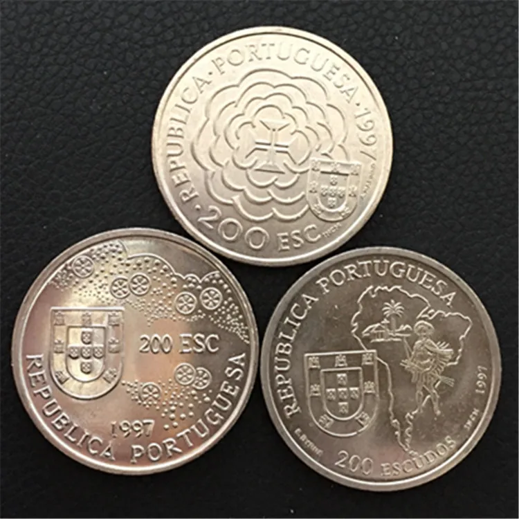 Комплект юбилейных монет эскудо Португалии 200 100% Европа оригинальные монеты для