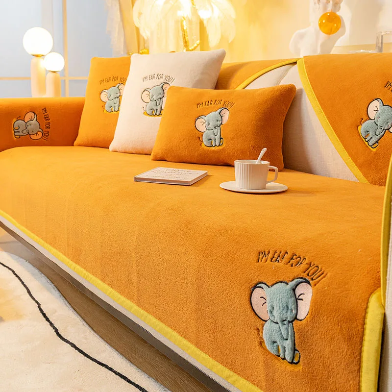 Фланелевые Плюшевые Чехлы для дивана защитный чехол L-образное кресло защита