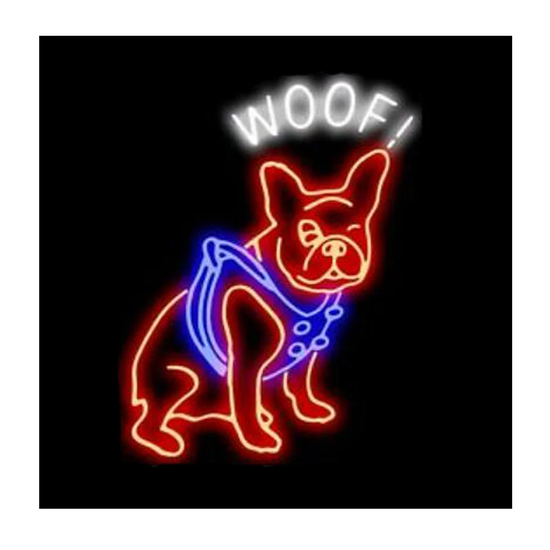 

Pet Dog WOOF Custom Handmade Real Glass Tube Animal Store Shop Hospital Advertise Home Decoration Display Gift Neon Sign 15"X19"