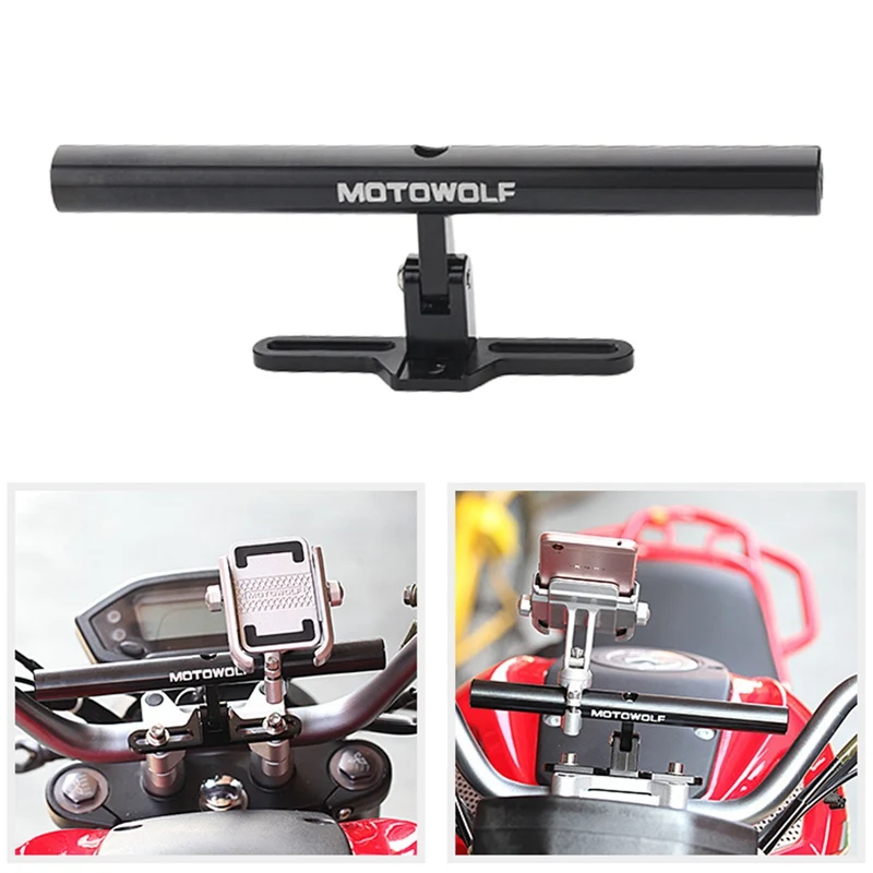 

M C 1Pc Multi-function Motorcycle Modified Phone Holder Bracket Aluminum Alloy Mount 180 Horizontal Rotation Cool Car-styling