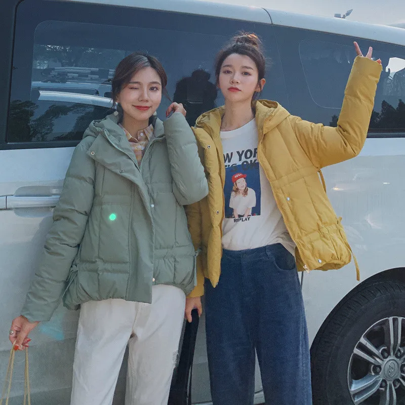 2019 зимняя теплая Студенческая пуховая хлопковая куртка женская короткая