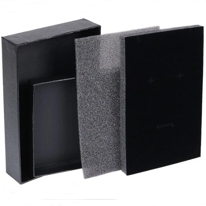 Высокое качество, 12x18x3,5 см, черные бумажные коробки для ожерелья, кольца, упаковочная коробка для ювелирных изделий, подарочные коробки, коробки-органайзеры для ювелирных изделий