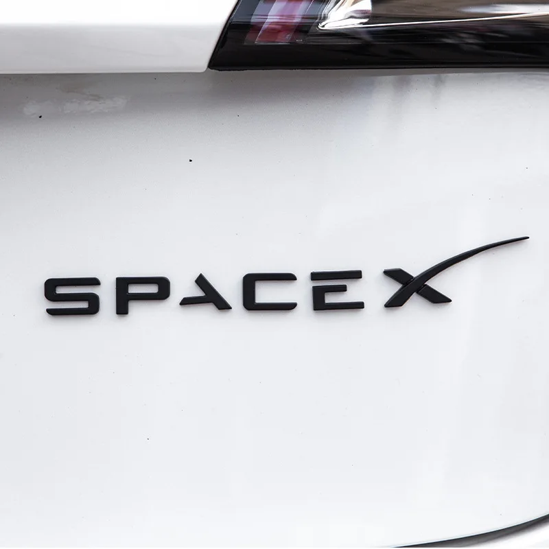 3D металлический декоративный значок модель 3sx двухмоторная эмблема SPACEX Lettem