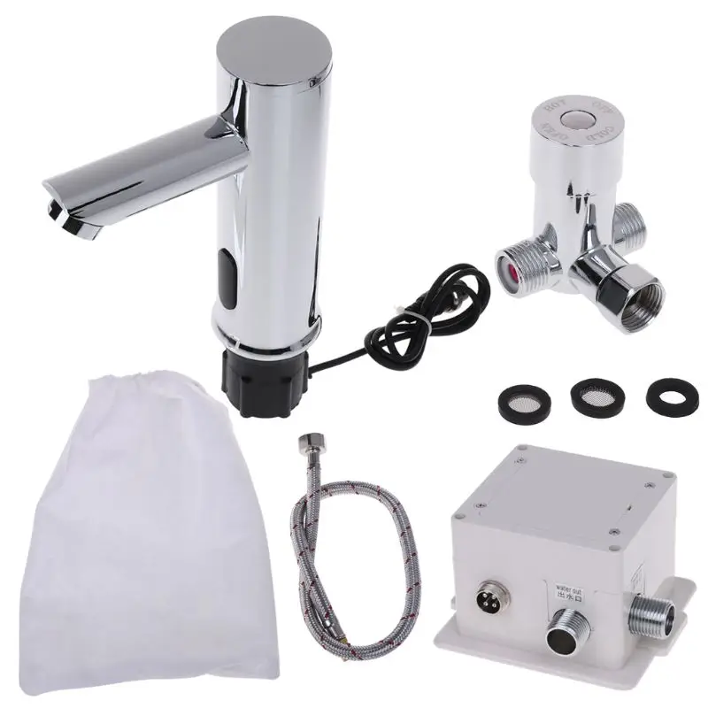 Bathroom Automatic Infrared Sensor Sink Faucet Touchless Basin Water Tap Deck Mounted
