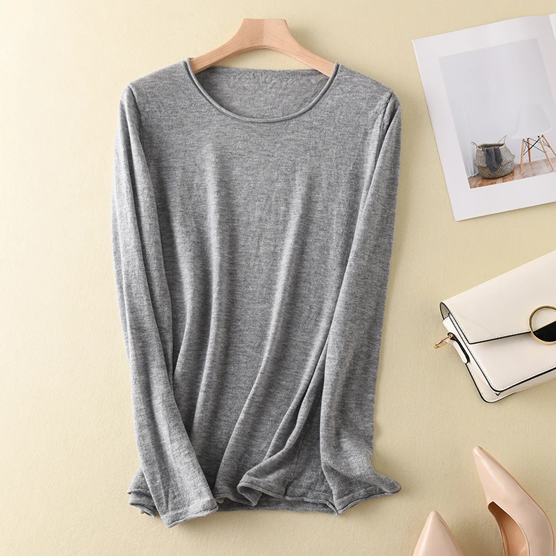 Cashmere Knitted Sweater Women O-Neck Elasticity Long Sleeve Standard Knitwear Autumn Winter Fashion Female Soft S-2XL Jumper | Женская