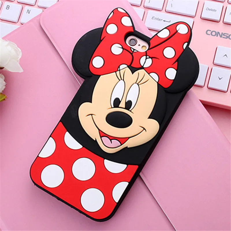 3D Cartoon Soft Silicone Phone Case For iPhone 5S 6 6S 7 8 Plus X Cover Mickey Judy Rabbit Smile Cat Tiger Stitch Unicorn Animal |