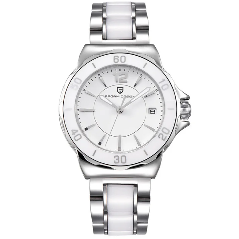 Ceramic Lady Watches Brand Luxury White Lover Women Men Relojes Hombre Quartz Calendar Dress Watches Pagani A336