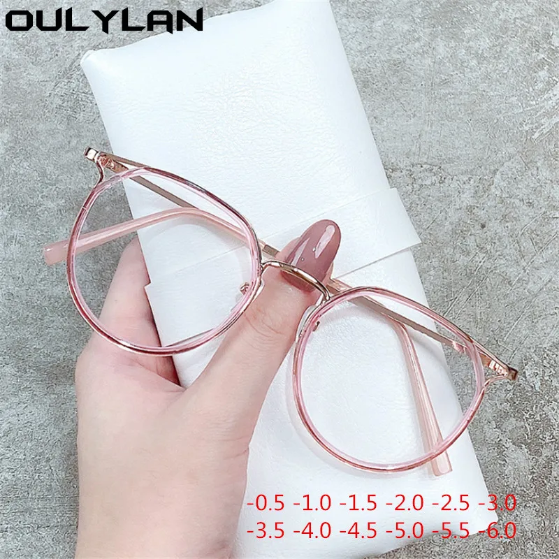 Круглые готовые очки для близорукости Oulylan женские и мужские кошачий глаз