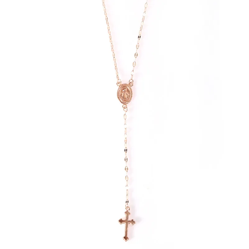 Fashion Rosary Necklace Long Cross Coustume Jewelry On The Neck Choker Women Collier Femme XL418 | Украшения и аксессуары