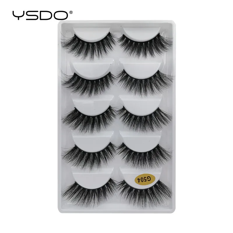 10 boxes G504 YSDO, 50 пар ресниц,, натуральные длинные накладные ресницы, искусственные ресницы, макияж, 3d норковые ресницы, ресницы, maquillaje cilios G5 - Цвет: 10 boxes G504