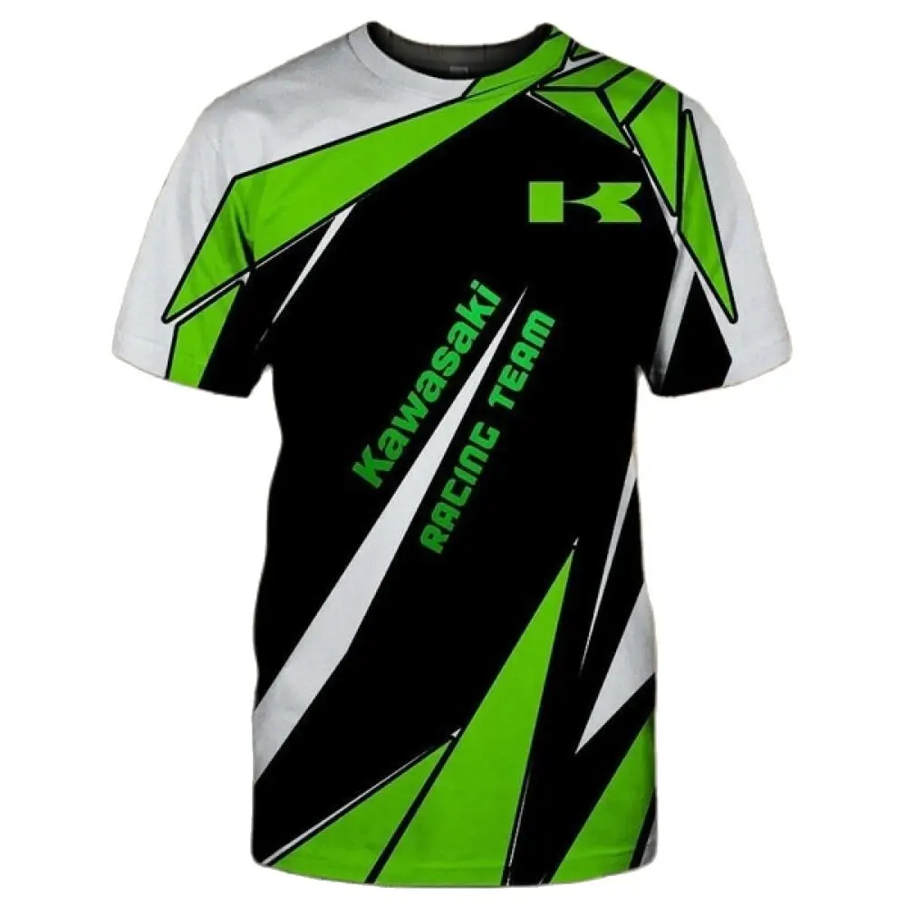 

Kids Kawasaki Motorcycle Logo T-shirt Men's Customized Top Fashion High Street Oversized Loose Short Sleeve Parent-child Wear
