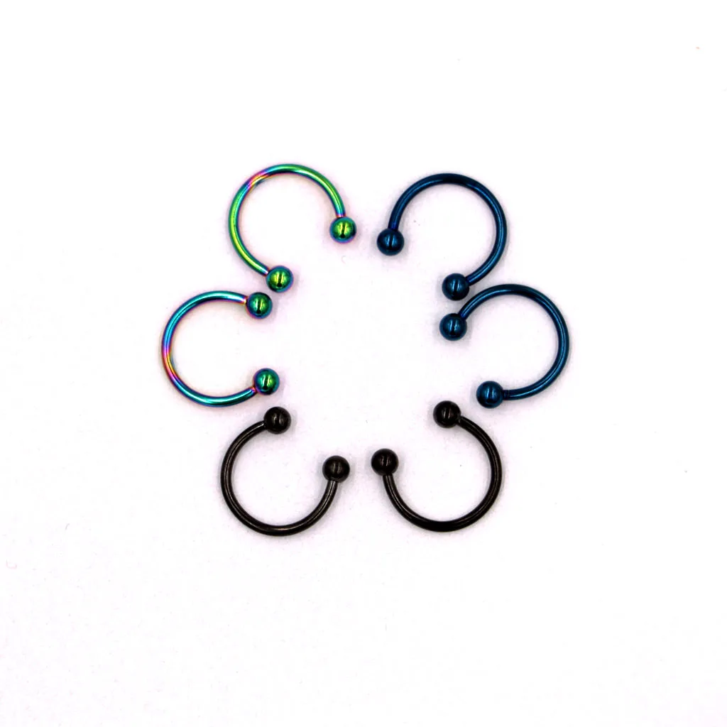 

lot 3 PAIRS 16g Circular Ball Septum Lip Nose Ring Body Piercing