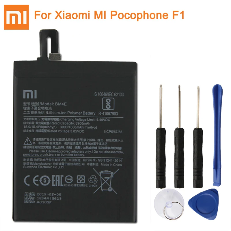 BM4E-MiPocophoneF1 Сменный аккумулятор Xiao mi BN31 BN20 BM49 BM4E для Xiaomi mi 5X mi 5X A1 Red mi Note 5A mi 5C mi Max mi Pocophone F1 - Цвет: BM4E-MiPocophoneF1