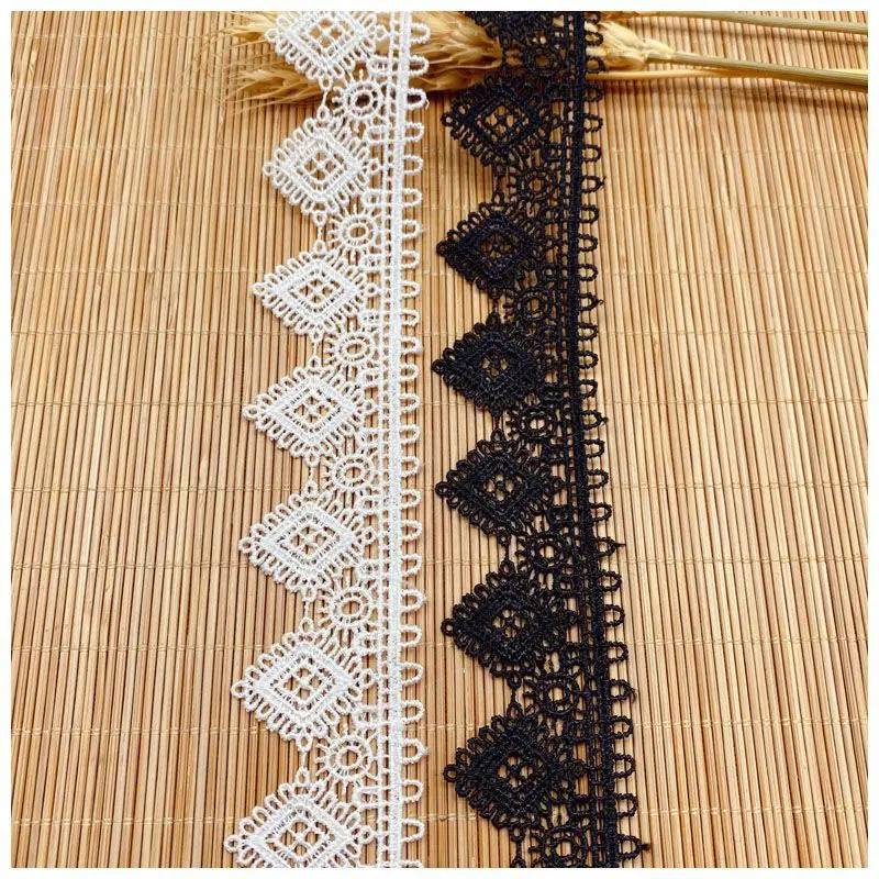 

Free shipping white black Water soluble embroidery polyester lace trims Trimmings DIY handmade household Sewing Accessories