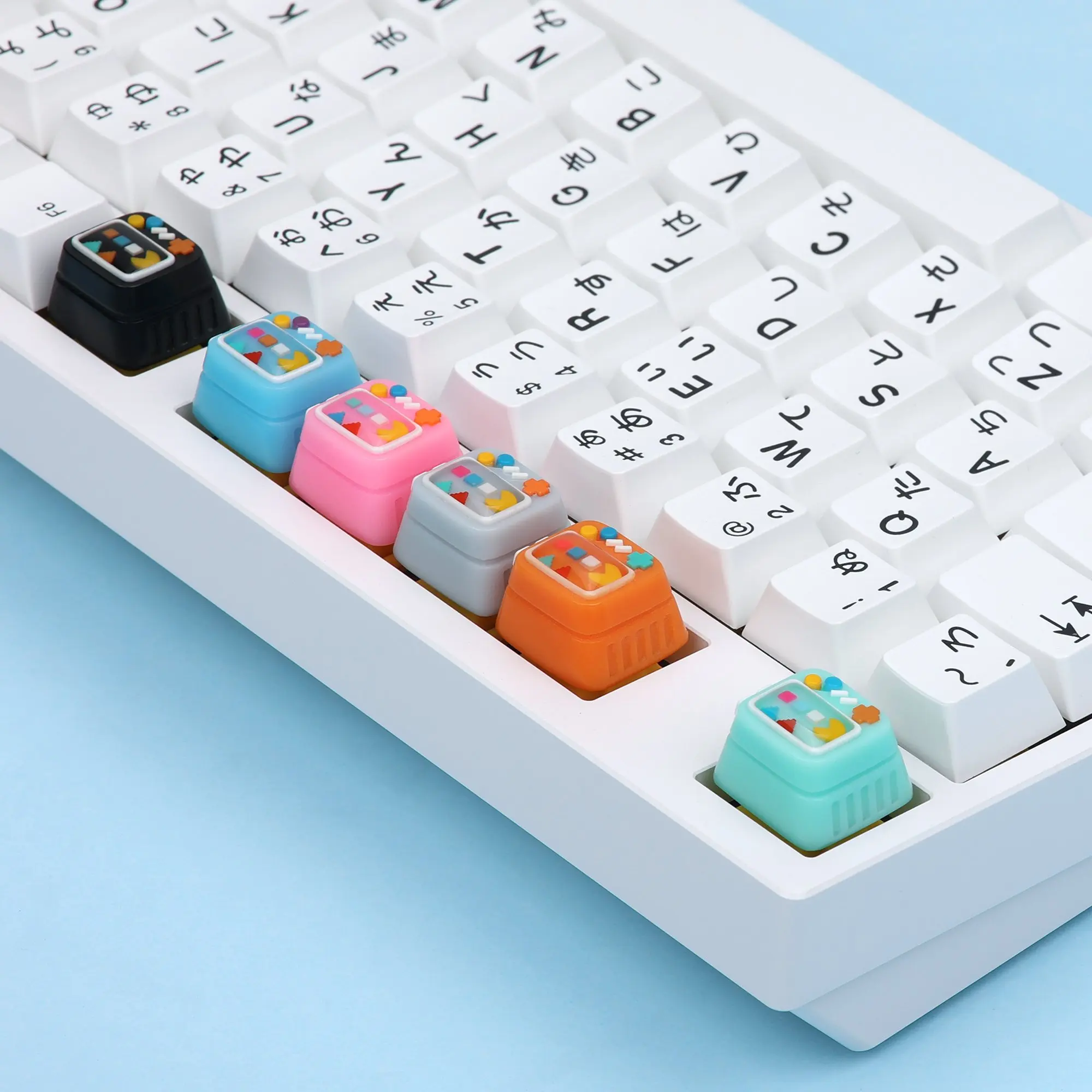 Колпачки для механической клавиатуры из эпоксидного материала KBDfans PAC Man Artisan