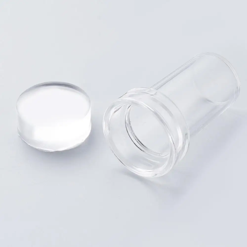 Полностью прозрачный силиконовый штамп для ногтей с большим скребком