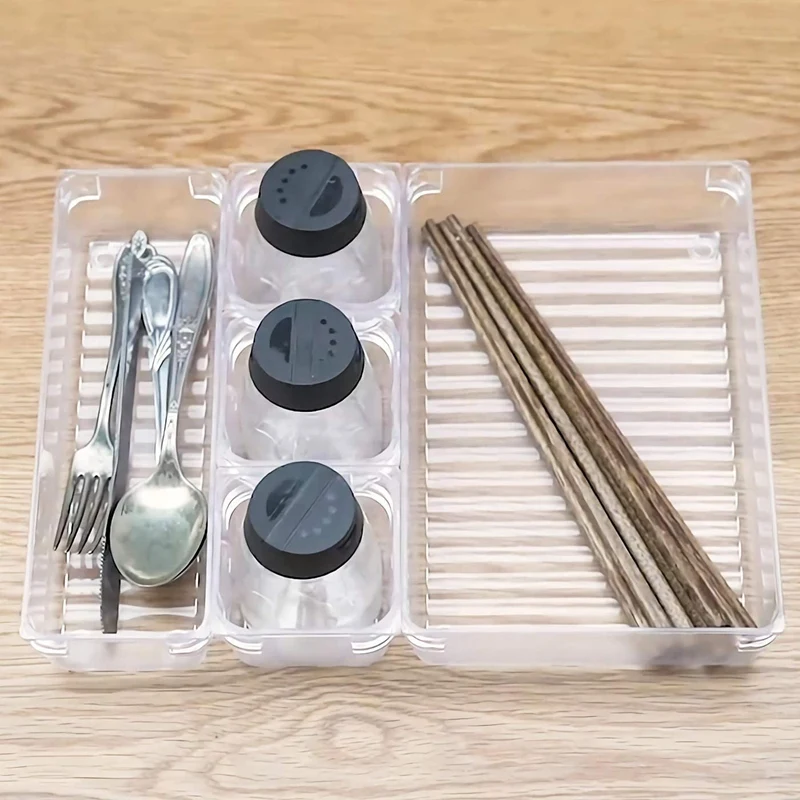 

11 Pcs Organizer Trays Clear Plastic Storage Boxes Dividers for Makeups Jewelry Office Craft Supplies - 4 Sizes