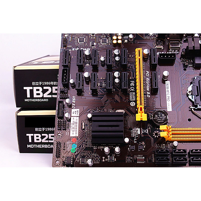 Kaufen Neue Inventar Original Bergbau Motherboard Für BIOSTAR TB250-BTC PRO 12 Grafiken Slots Unterstützung GTX1060 Perfekte Test, Gute Qualität