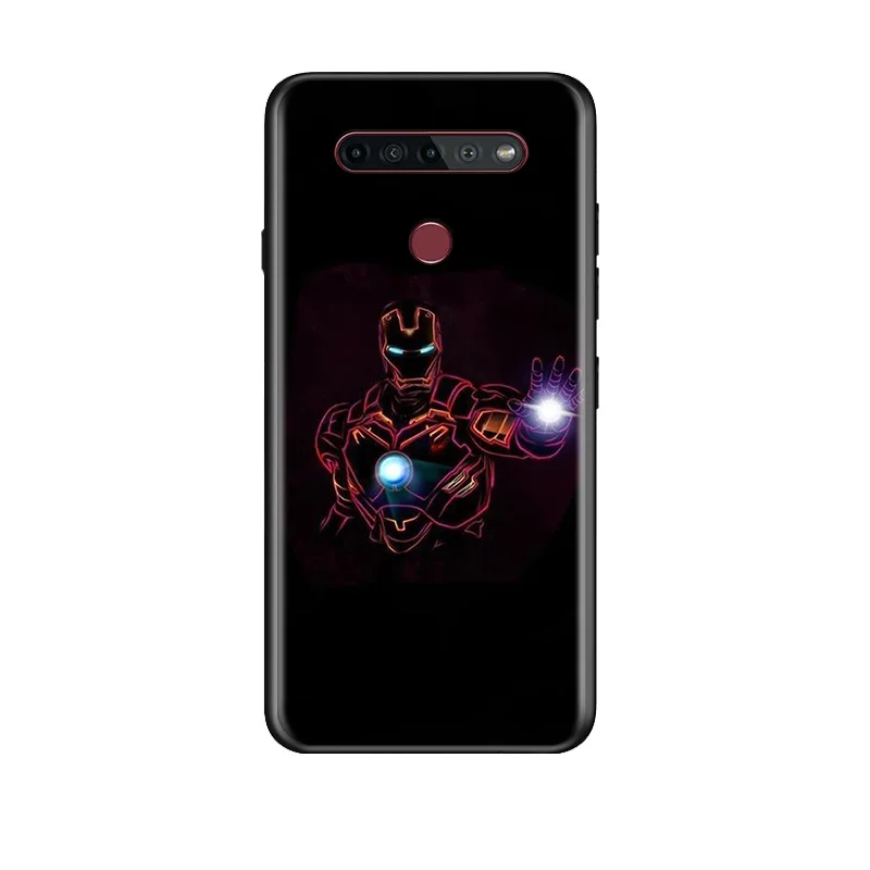 

Marvel Avengers Super Hero Iron Man For LG G8 G8S G8X V30 V30S V40 V50 V50S V60 Q60 ThinQ 5G Soft TPU Silicone Black Phone Case