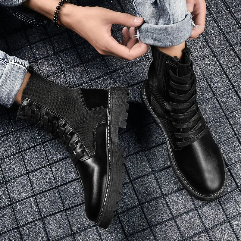 Ботинки martin модная новинка универсальная обувь в британском стиле Черная кожа