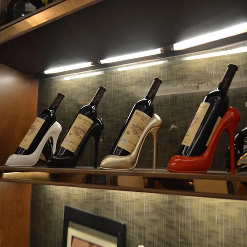 Stylish Wine Bottle Holder Rack Gift Basket Accessories for Home Red Shoe Wine Rack Creative High Heel Shoe Bottle Holder
