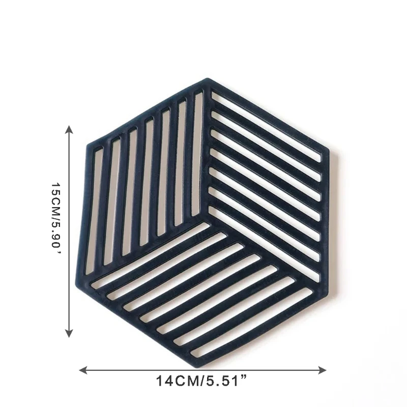 

Silicone Tableware Insulation Mat Coaster Hexagon Silicone Mats Pad Bowl Placemat for Home Table Decoration Kitchen Tool