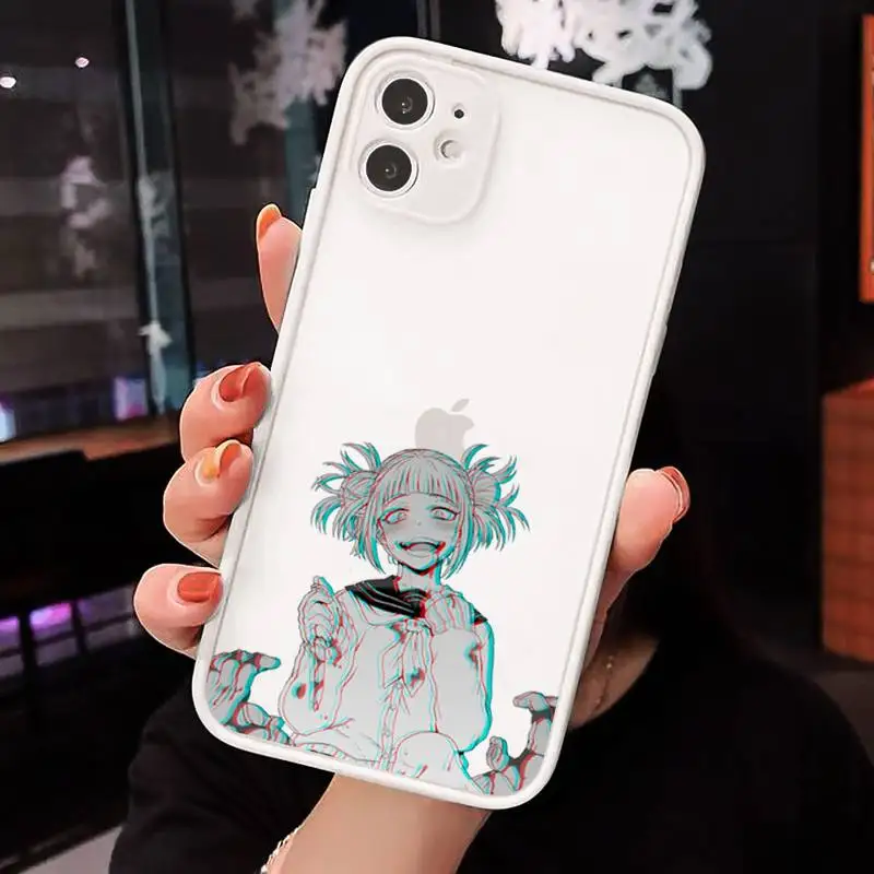 

anime cute Himiko Toga girl Phone Case Matte Transparent for iPhone 7 8 11 12 s mini pro X XS XR MAX Plus cover funda