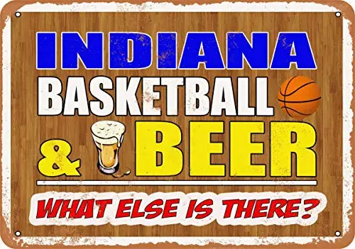 

Metal Sign - Indiana Basketball and Beer - Vintage Look