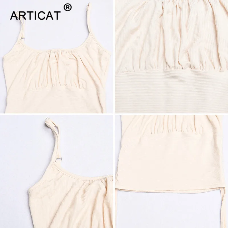 Articat Sexy Side Drawstring Cropped Camis Women Ruched Slim Short Warpped Tank Tops 2020 Summer Cute Streetwear Knitted | Женская