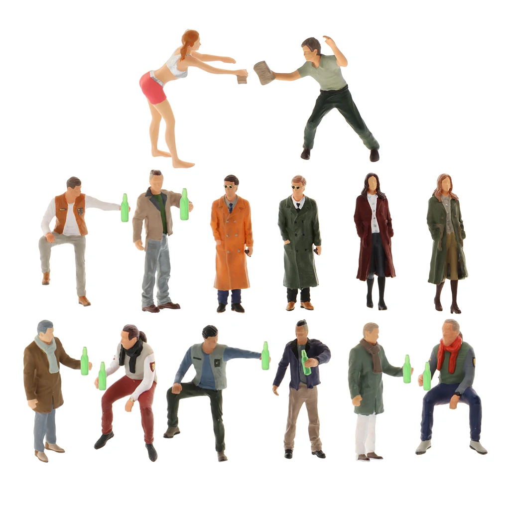 1:64 окрашенные модели люди фигурки женщина мужчина модель макет аксессуар S