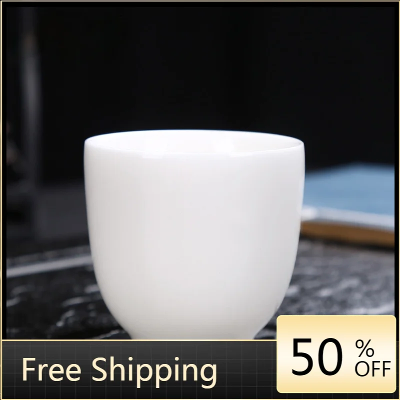 

Chinese Style Master Tea Cup Ceramic Single Kung Fu Single Small Tea Cup White Porcelain Creativity Szklanki Kitchenwear AG50CB